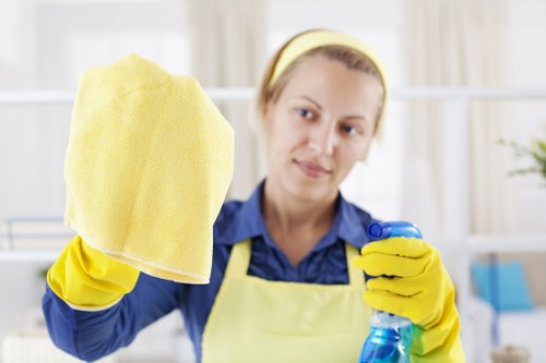 Professional carpet cleaner working on a Bromley living room carpet