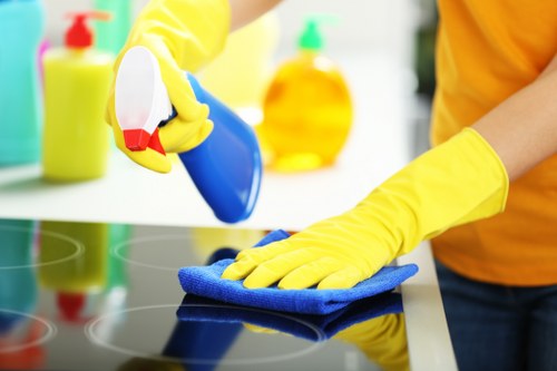 Local cleaning team working in Bromley apartment building