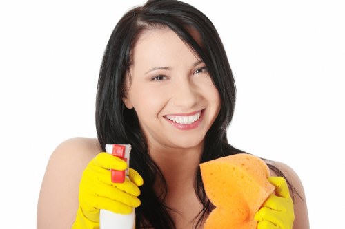 Local domestic cleaner tidying a bathroom in Bromley